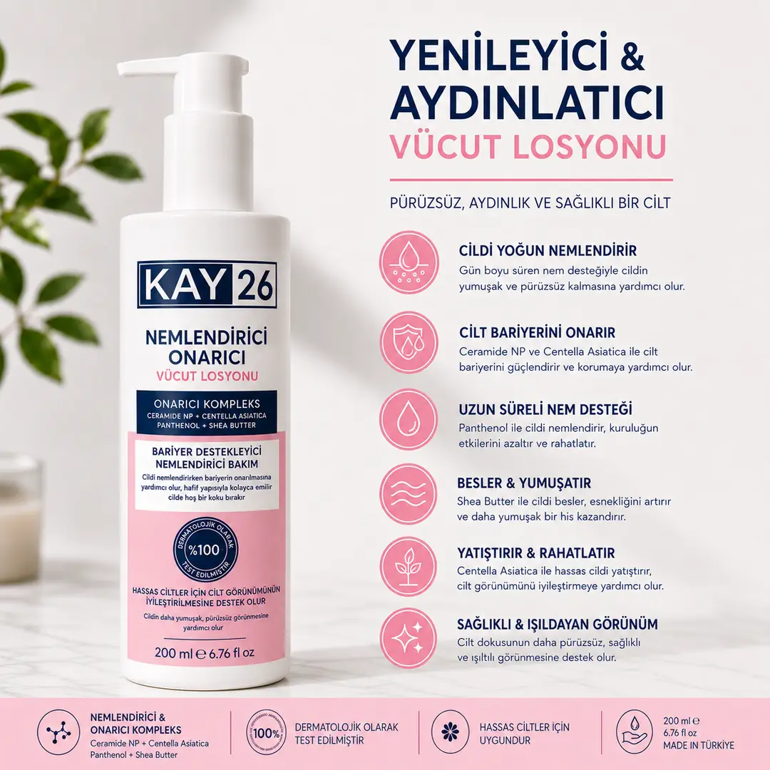 KAY26 Parfümsüz Onarıcı Vücut Losyonu 6